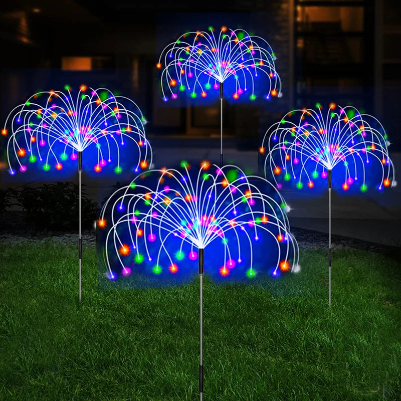 Solar Firework LED Lights: Outdoor Garden Pathway Decor